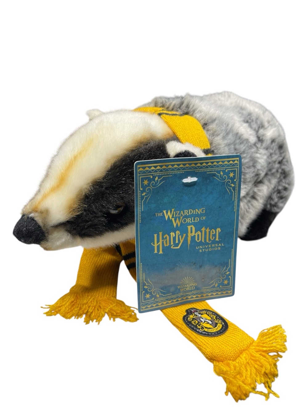 Universal Studios Harry Potter Hufflepuff Badger Mascot Plush Scarf NWT